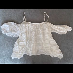 White Cold Shoulder Top